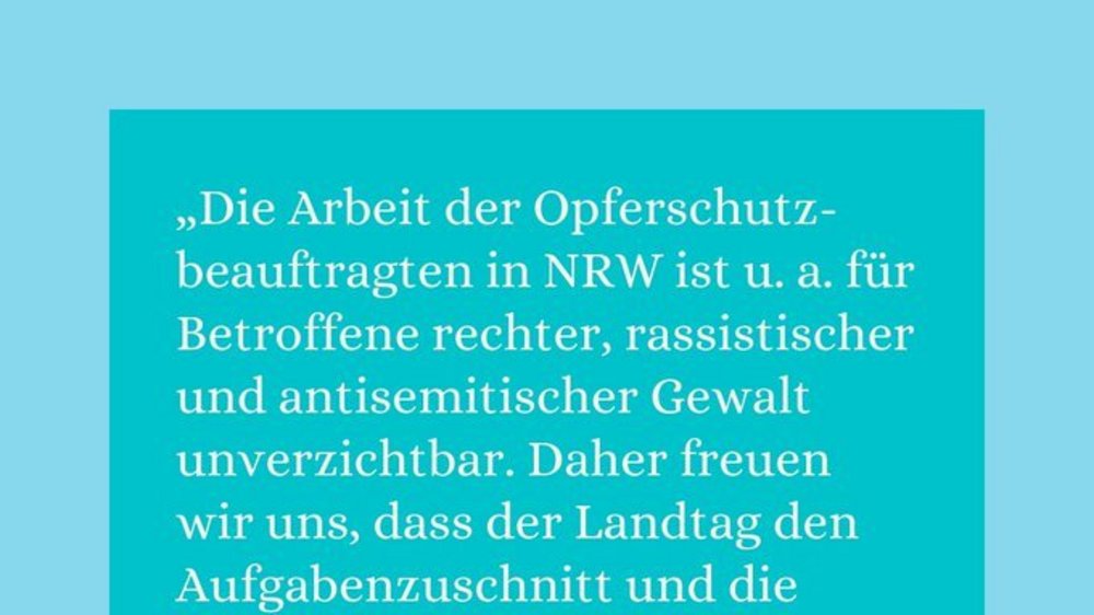 Das neue "Gesetz über die Beauftragte oder den Beauftragten für den Opferschutz des Landes Nordrhein-Westfalen" stärkt die gesetzliche Verankung der Opferschutzbeauftragten in Nordrhein-Westfalen (NRW).  "Die Arbeit der Opferschutzbeauftragte|n in NRW ist u.a. für Betroffene rechter, rassistischer und antisemitischer Gewalt unverzichtbar. Daher freuen wir uns, dass der Landtag den Aufgabenzuschnitt und die rechtliche Stellung der Opferschutzbeauftragten nun stärkt", sagt Fabian Reeker, Leiter der Opferberatung Rheinland (OBR).