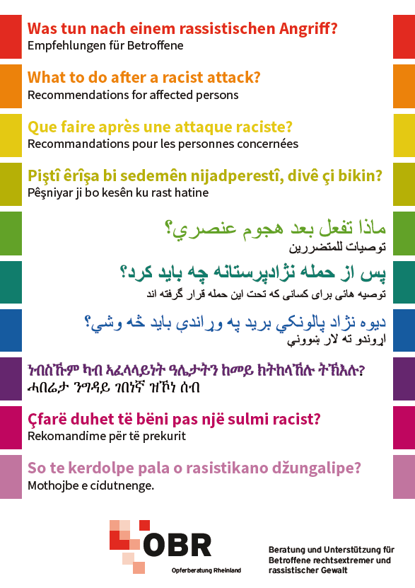Was tun nach einem rassistischen Angriff? Empfehlungen für Betroffene